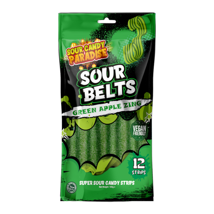 Sour Belts Green Apple 100g